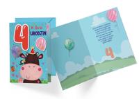 Opakowanie Karnet B6 DK-602 Urodziny 4 krówka
