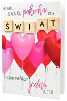 Opakowanie Karnet B6 Tego Ci Życzę TCZ-008 Balony serca