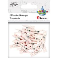 Opakowanie Klamerki drewniane bladoróżowe 25szt