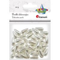 Opakowanie Koraliki plastikowe krople białe 20g
