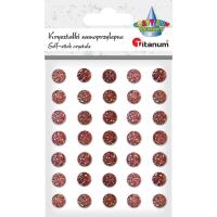 Opakowanie Kryształki samoprzylepne czerwono-złote mix 35szt