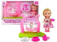 Lalka Natalia z pieskiem na placu zabaw 10cm. Wydawca: Artyk. SmakLiter.pl Opakowanie Lalka Natalia z pieskiem na placu zabaw 10cm