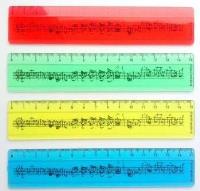 Opakowanie Linijka kolorowa w nuty - 15 cm