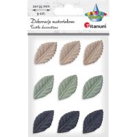 Opakowanie Liście materiałowe tłoczone 3D 20x35mm mix 9szt