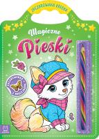 Magiczne pieski. Kolorowanka z naklejkami. Zaczarowana kredka. Autor: Sylwia Kajdana. SmakLiter.pl Okładka książki Magiczne pieski. Kolorowanka z naklejkami. Zaczarowana kredka