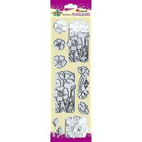 Opakowanie Naklejki foliowe kwiaty przezroczysto-srebrne