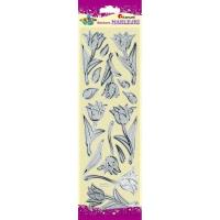 Opakowanie Naklejki foliowe kwiaty przezroczysto-srebrne