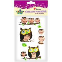 Opakowanie Naklejki piankowe 3D sowy ruchome oczy mix 8szt
