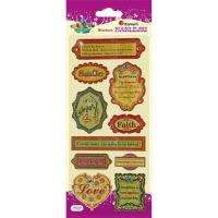 Opakowanie Naklejki wypukłe miękkie ramki z napisem mix 10szt