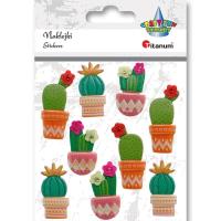 Opakowanie Naklejki wypukłe żywica 3D kaktusy mix 9szt