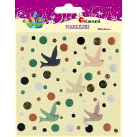 Opakowanie Naklejki żywica 3D ptaszki 5szt + kółka mix 60szt