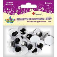 Opakowanie Oczy bez kleju i rzęs 18mm 24szt