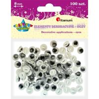 Opakowanie Oczy - guziki bez rzęs 8mm okrągłe 100szt