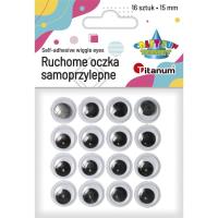 Opakowanie Oczy samoprzylepne bez rzęs 15mm okrągłe 16szt