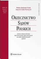 Okładka książki Orzecznictwo Sądów Polskich 1/2021