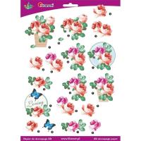 Opakowanie Papier do decoupage 3D kwiaty róże arkusz