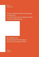 Okładka książki Proces regulacji sektora bankowego w Szwajcarii