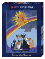 Puzzle 1000 Rodzinka kotów z tęczą w tle. Wydawca: Heye. SmakLiter.pl Opakowanie Puzzle 1000 Rodzinka kotów z tęczą w tle