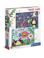 Puzzle 2x60 Super Kolor Bugs. Wydawca: Clementoni. SmakLiter.pl Opakowanie Puzzle 2x60 Super Kolor Bugs
