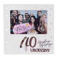 Ramka Moments RM-019 Urodziny 40 biała. Wydawca: Kukartka. SmakLiter.pl Opakowanie Ramka Moments RM-019 Urodziny 40 biała