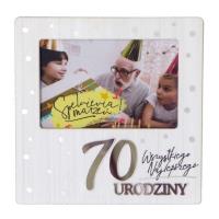 Ramka Moments RM-022 Urodziny 70 biała. Wydawca: Kukartka. SmakLiter.pl Opakowanie Ramka Moments RM-022 Urodziny 70 biała