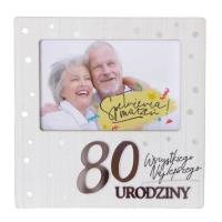 Ramka Moments RM-023 Urodziny 80 biała. Wydawca: Kukartka. SmakLiter.pl Opakowanie Ramka Moments RM-023 Urodziny 80 biała