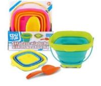 Opakowanie Składane wiaderko silikonowe z łopatką mix Edu&Fun
