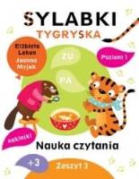 Sylabki Tygryska. Nauka czytania zeszyt 3. Autor: Lekan Elżbieta, Joanna Myjak (ilustr.). SmakLiter.pl Okładka książki Sylabki Tygryska. Nauka czytania zeszyt 3