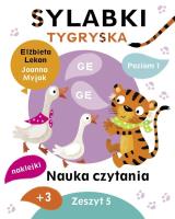 Sylabki Tygryska. Nauka czytania zeszyt 5. Autor: Lekan Elżbieta, Joanna Myjak (ilustr.). SmakLiter.pl Okładka książki Sylabki Tygryska. Nauka czytania zeszyt 5
