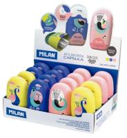 Opakowanie Temperówko-Gumka Capsule Peacock (16szt) MILAN