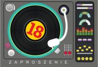 Opakowanie Zaproszenie ZZ-055 Urodziny 18 DJ (5 szt.)