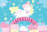 Opakowanie Zaproszenie ZZ-059 Jednorożec, babeczki (5 szt.)