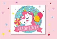 Opakowanie Zaproszenie ZZ-066 Jednorożec baloniki (5 szt.)