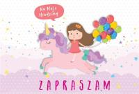 Opakowanie Zaproszenie ZZ-067 Jednorożec dziewczynka (5 szt.)