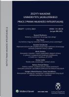 Okładka książki Zeszyty Naukowe UJ 1(151)/2021