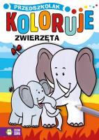 Okładka książki Zwierzęta. Przedszkolak koloruje