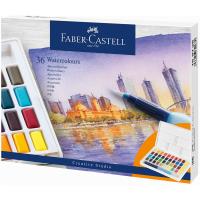 Farby akwarelowe Faber-Castell w kostkach 36 kolorów. Wydawca: Faber-Castell. SmakLiter.pl Opakowanie Farby akwarelowe Faber-Castell w kostkach 36 kolorów