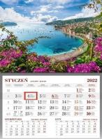 Opakowanie Kalendarz 2022 Ścienny Jednodzieny Lazurowe Wyb.