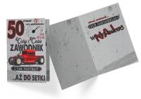 Karnet PR-318 Urodziny 50 (samochód). Wydawca: Kukartka. SmakLiter.pl Opakowanie Karnet PR-318 Urodziny 50 (samochód)