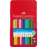 Kredki ołówkowe Faber-Castell Grip 2001 12 kolorów opakowanie metalowe. Wydawca: Faber-Castell. SmakLiter.pl Opakowanie Kredki ołówkowe Faber-Castell Grip 2001 12 kolorów opakowanie metalowe