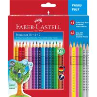 Kredki ołówkowe Faber-Castell Grip 2001 18 kolorów+4 kolory neonowe+2 ołówki. Wydawca: Faber-Castell. SmakLiter.pl Opakowanie Kredki ołówkowe Faber-Castell Grip 2001 18 kolorów+4 kolory neonowe+2 ołówki