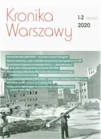 Kronika Warszawy 1-2 (161-162)/2020. Autor:   Praca zbiorowa. SmakLiter.pl Okładka książki Kronika Warszawy 1-2 (161-162)/2020