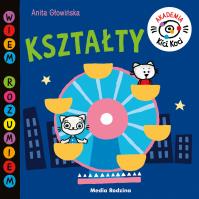 Kształy. Akademia Kici Koci. Autor: Anita Głowińska. SmakLiter.pl Okładka książki Kształy. Akademia Kici Koci
