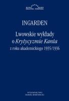 Okładka książki Lwowskie wykłady o Krytyzmie Kanta z roku akademickiego 1935/1936