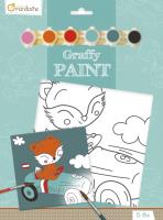 Opakowanie Podobrazie z nadrukiem + farbki + pędzel - Lisek kierowca 20x20 cm