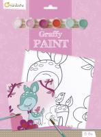 Opakowanie Podobrazie z nadrukiem + farbki + pędzel - Sarenka 20x20 cm