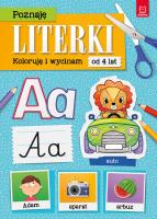 Poznaję literki. Koloruję i wycinam. Autor: Olga Kłodnicka. SmakLiter.pl Okładka książki Poznaję literki. Koloruję i wycinam