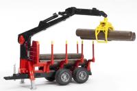 Opakowanie Przyczepa z dźwigiem + 4 pnie drzewa i chwytakiem