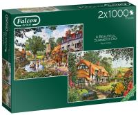 Puzzle 2x1000 Falcon Piękny letni dzień G3. Wydawca: Jumbo. SmakLiter.pl Opakowanie Puzzle 2x1000 Falcon Piękny letni dzień G3