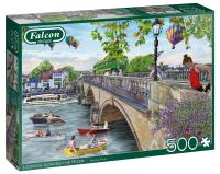 Puzzle 500 Falcon Po drugiej stronie rzeki G3. Wydawca: Jumbo. SmakLiter.pl Opakowanie Puzzle 500 Falcon Po drugiej stronie rzeki G3